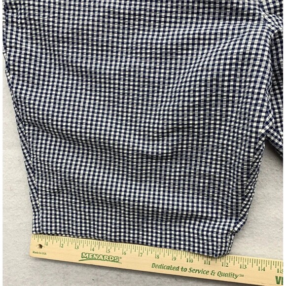 Linea Uomo Bermuda Shorts Check Men Size 48 Blue White Slash Pockets Lightweight - Picture 7 of 14